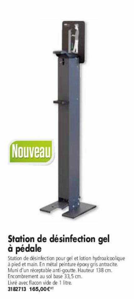station de désinfection gel à pédale