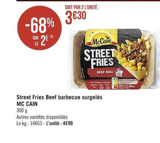 street fries beef barbecue surgelés mc cain