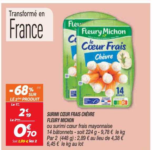surimi cœur frais chèvre fleury michon