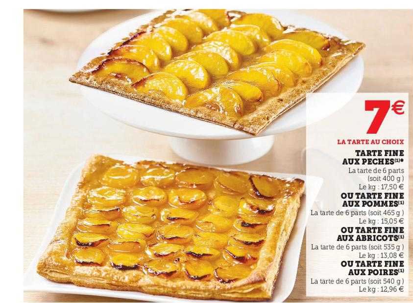 tarte fine aux pêche ou arte fine aux pommes ou tarte fine aux abricots ou tarte fine aux poires
