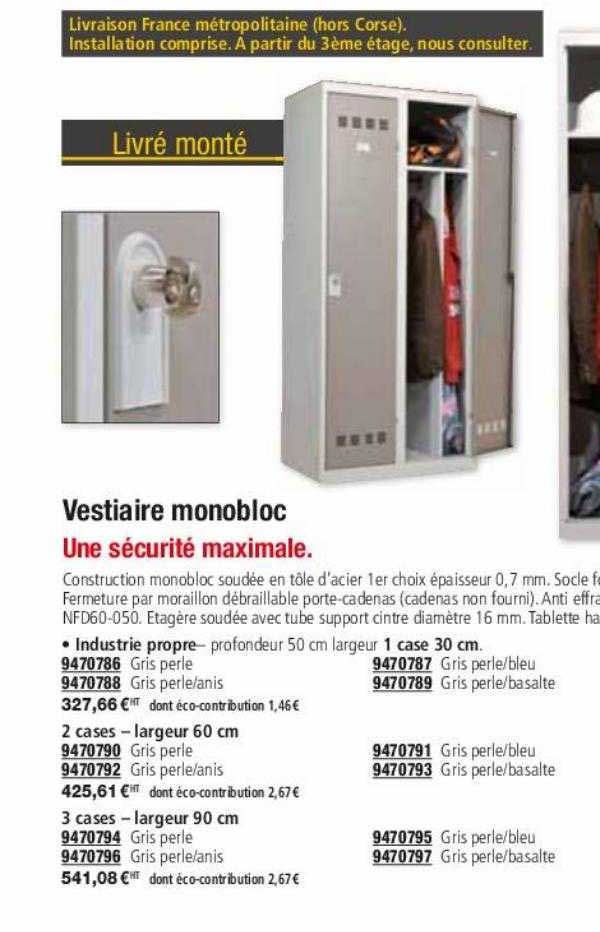 Vestiaire Monobloc