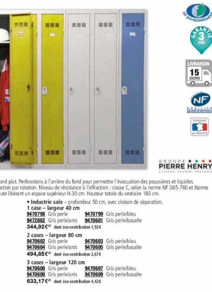 vestiaires 1 case, 2 cases, 3 cases