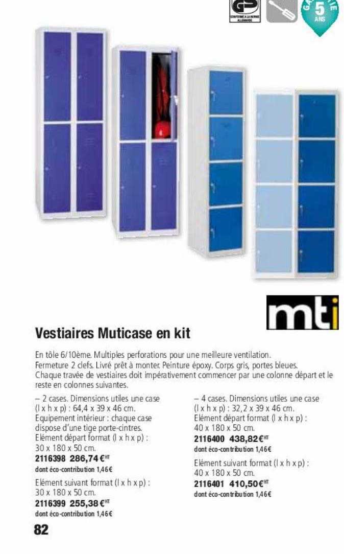 vestiaires multicase en kit