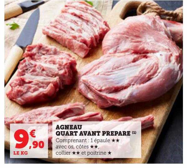 agneau quart avant préparé