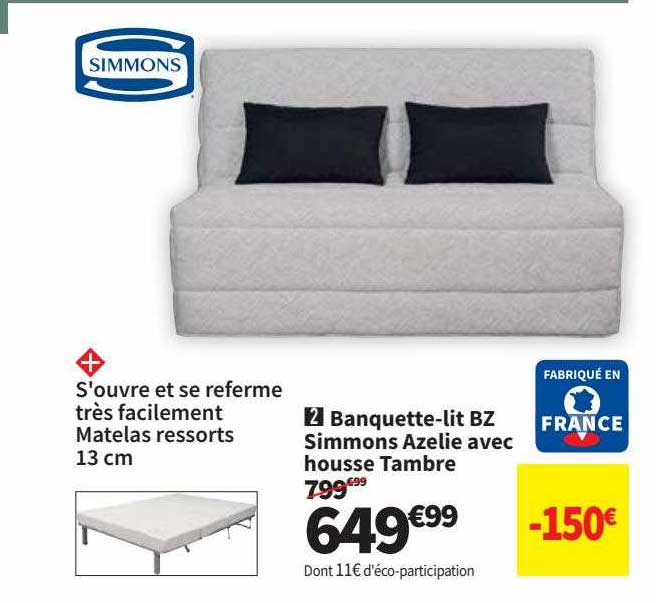 Banquette-lit Bz Simmons Azelie Avec Housse Tambre