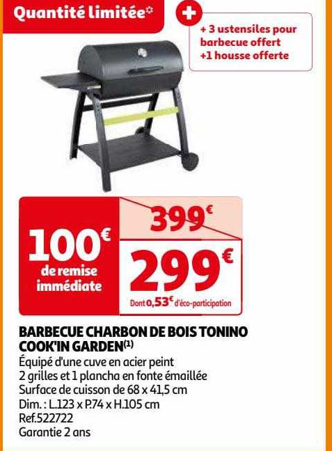 barbecue charbon de bois tonino cook'in garden