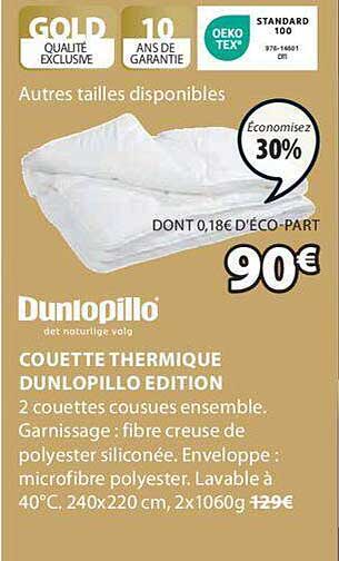 Couette Thermique Dunlopillo édition