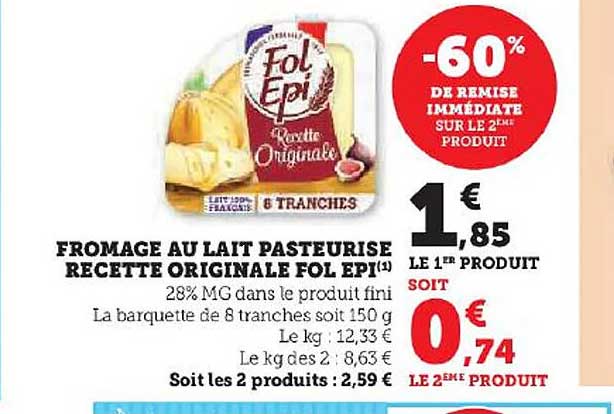 fromage au lait pasteurisé recette originale fol épi