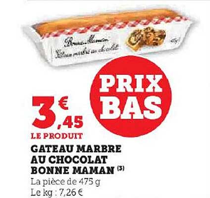 gâteau marbre au chocolate bonne maman