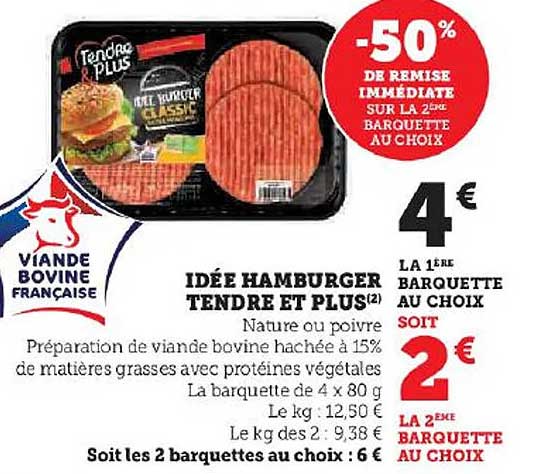 idée hamburger tendre et plus