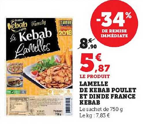 lamelle de kebab poulet et dinde france kebab