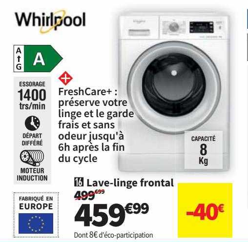 lave-linge frontal whirlpool