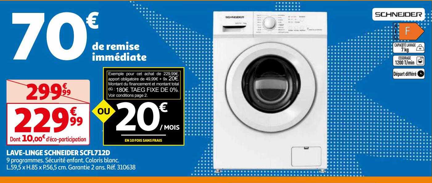 lave-linge schneider scfl712d