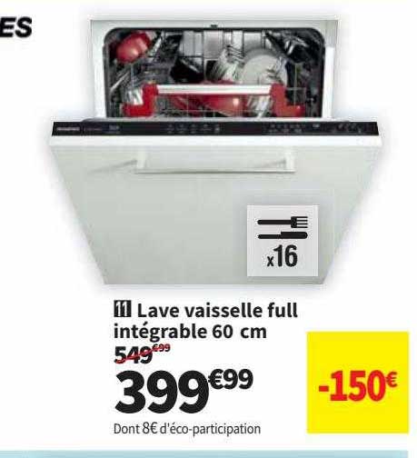 lave vaisselle full intégrable 60 cm