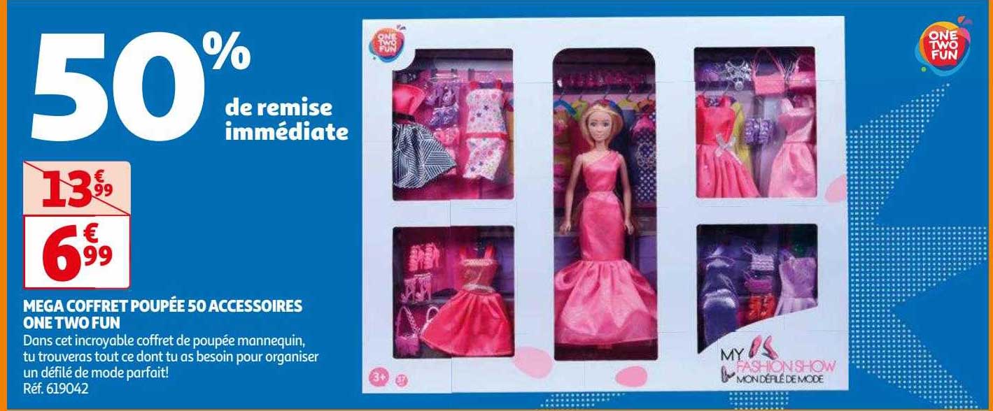 méga coffret poupée 50 accessoires one two fun