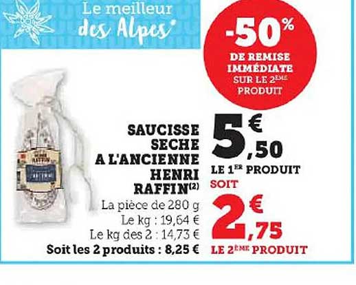 saucisse sèche à l'ancienne henri raffin