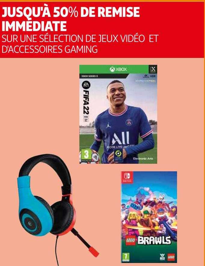 sélection de jeux vidéo et d'accessoires gaming