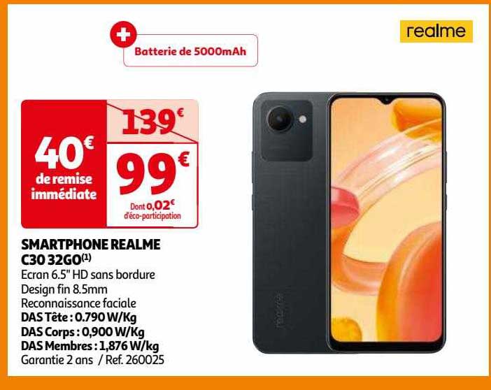 smartphone realme c30 32go