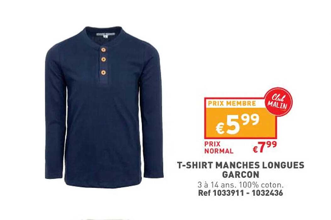 t-shirt manches longues garçon