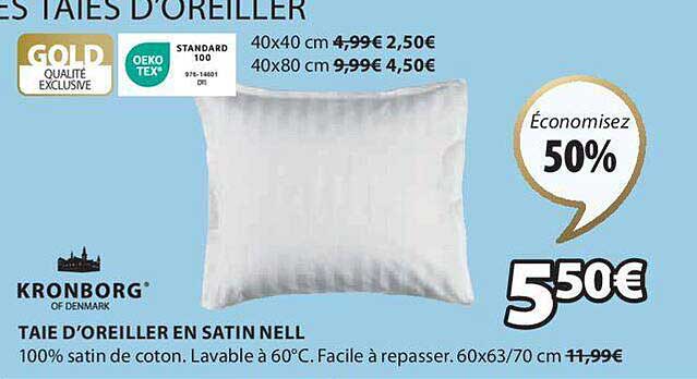 taie d'oreiller en satin nell kronborg