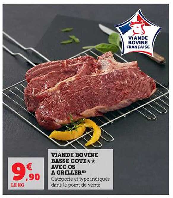 viande bovine basse côte**avec os à griller
