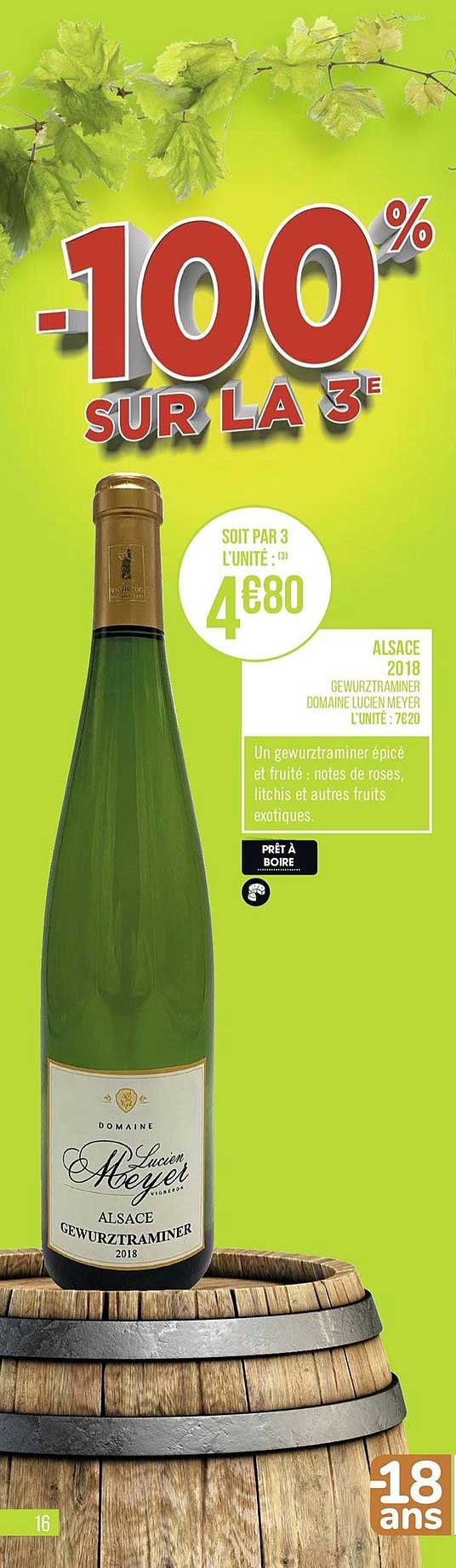 alsace 2019 gewurztramner domaine lucien meyer -100% sur la 3e