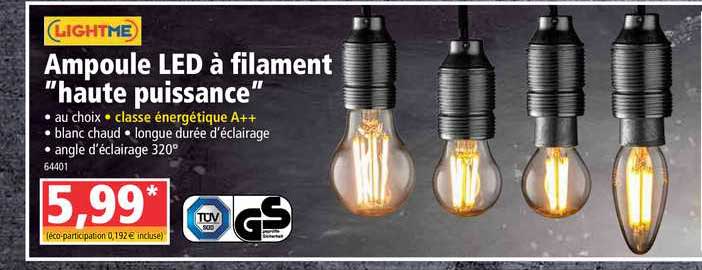 ampoule led à filament haute puissance lightme