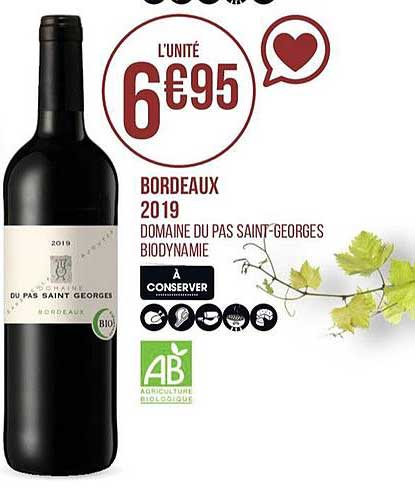 bordaux 2019 domaine du pas saint georges biodynamie