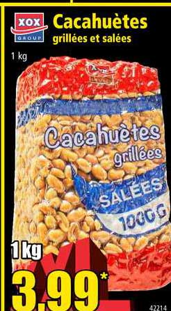 cacahuètes grillées et salées xox groupe