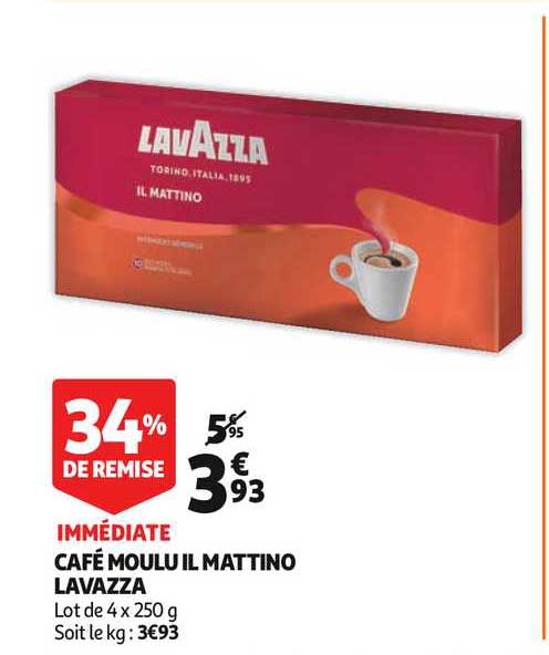 Café Moulu Il Mattino Lavazza 34% De Remise Immédiate