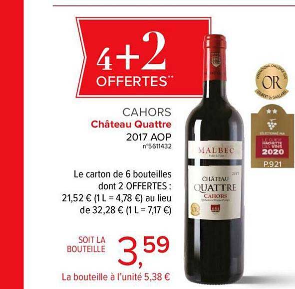 cahors château quattre  4+2 offertes