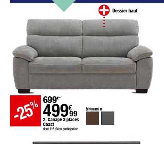 canapé 3 places coast