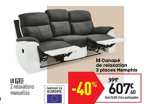 Canapé De Relaxation 3 Places Memphis