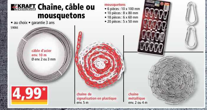 chaîne câble ou mousquetons kraft werkzeuge
