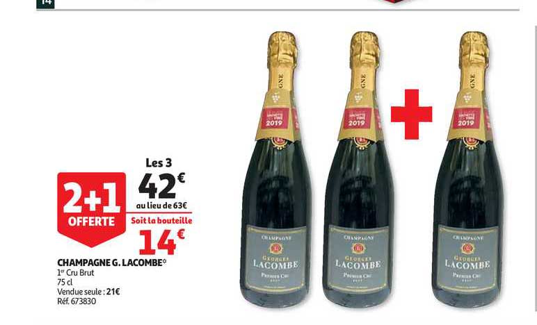 champagne g. lacombe 2+1 offerte
