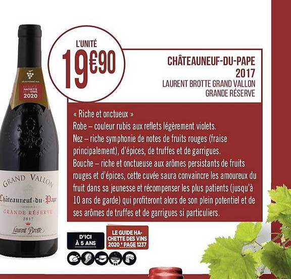 châteauneuf du  pape 2019 laurent brotte grand vallon grande réserve