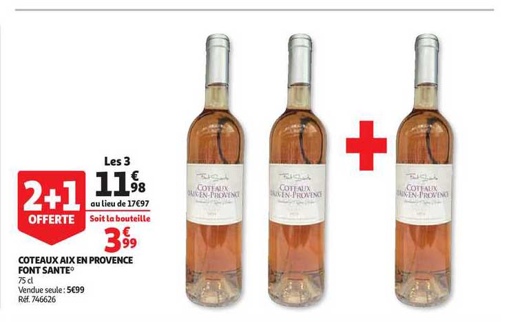 coteau aix en provence font sante 2+1 offerte