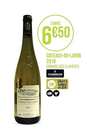 coteaux  du layon 2018 domaine des clavières