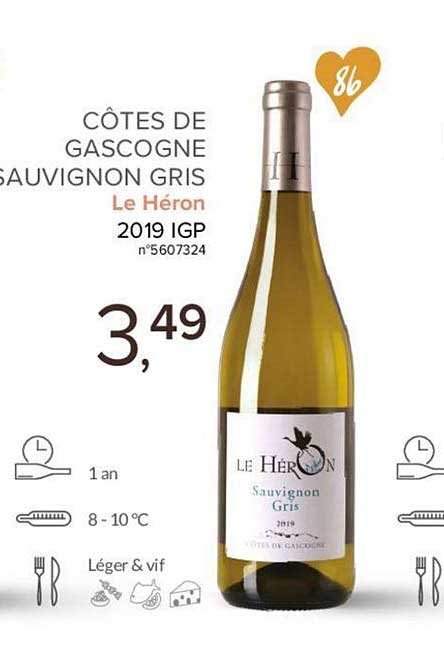 côtes de gascogne sauvignon gris le héron