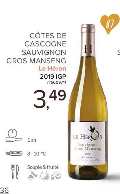 côtes de gascogne sauvignon gros manseng le héron