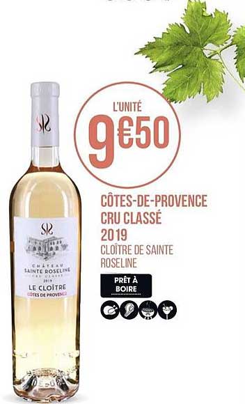 côtes de provence cru classé 2019 cloître de sainte roseline