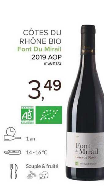 côtes du rhône bio font du mirail