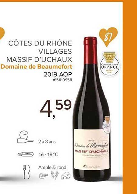 côtes du rhône villages massif d uchaux domaine de beaumefort