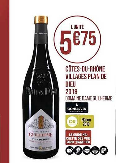 côtes du rhône villages plan de dieu 2018 domaine dame guilherme