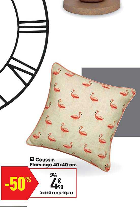 coussin flamingo 40x40cm