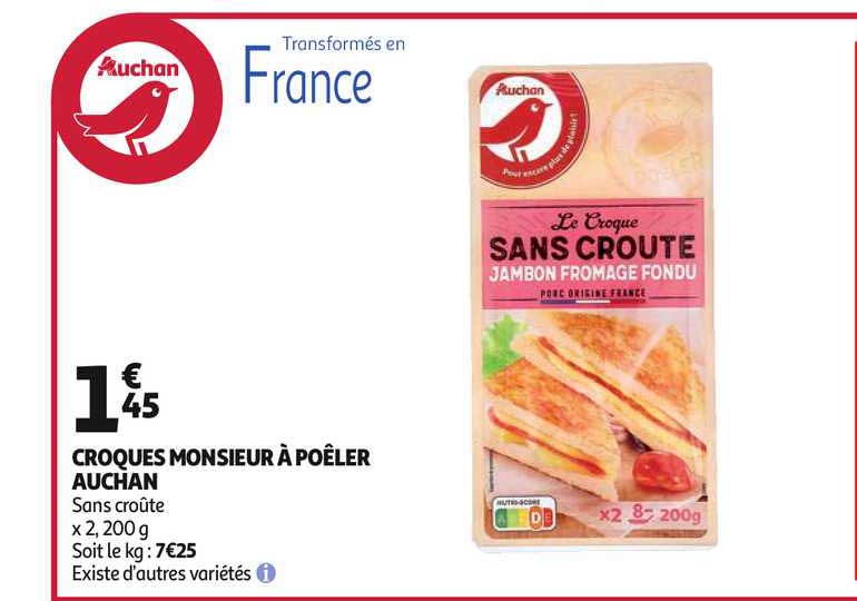 croques monsieur à poêler auchan