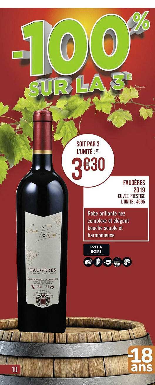 Faugères 2019 Cuvé Prestige -100% Sur La 3e