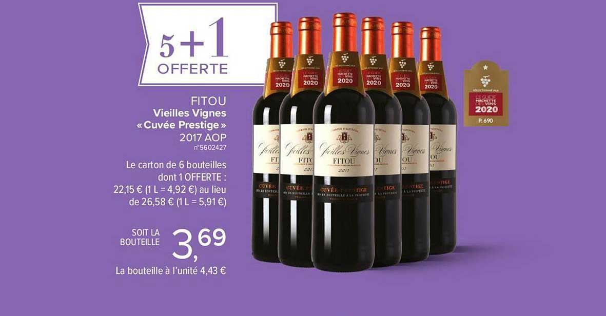 fitou vieilles vignes cuvée prestige  5+1 offert