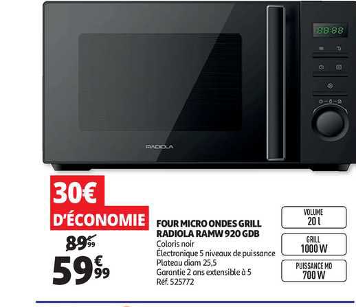 four micro ondes grill radiola ramw 920 gdb