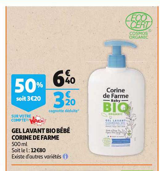 Gel Lavant Bio Bébé Corine De Farme